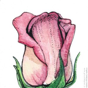 Particolare di un segnalibro originale dipinto con gli acquerelli. Paesaggi e nature morte tra i soggetti dei segnalibri.
